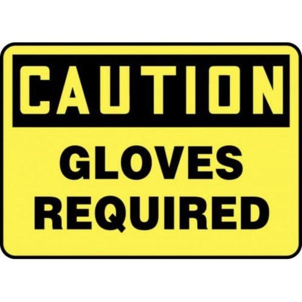 Accuform OSHA CAUTION SAFETY SIGN GLOVES MPPE407XT MPPE407XT - main